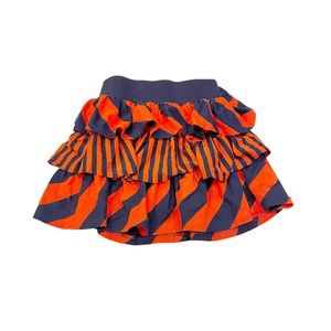 NWT Gymboree Prep Perfect Orange Tiered Striped Ruffle Knit Skirt Girls Size 8